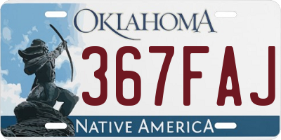 OK license plate 367FAJ