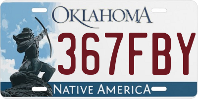 OK license plate 367FBY