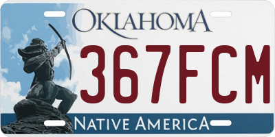 OK license plate 367FCM