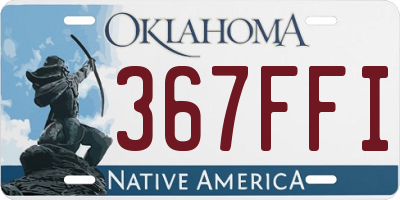 OK license plate 367FFI