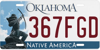 OK license plate 367FGD