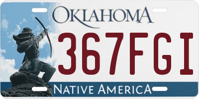 OK license plate 367FGI
