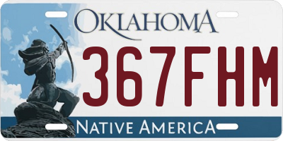 OK license plate 367FHM