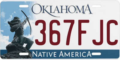 OK license plate 367FJC