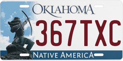 OK license plate 367TXC