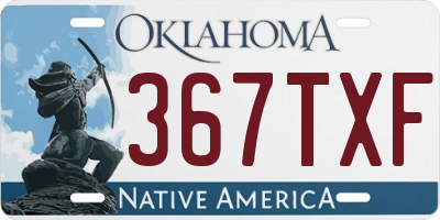 OK license plate 367TXF