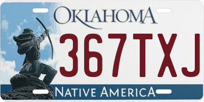 OK license plate 367TXJ