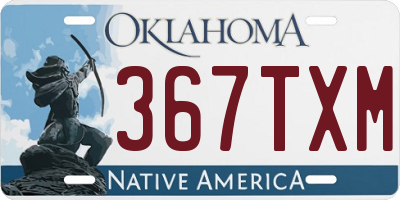 OK license plate 367TXM