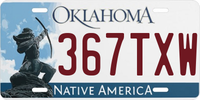 OK license plate 367TXW