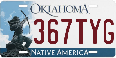 OK license plate 367TYG