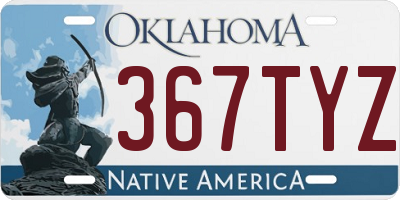 OK license plate 367TYZ