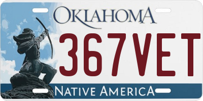 OK license plate 367VET