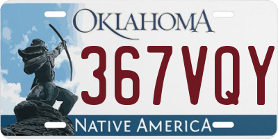 OK license plate 367VQY