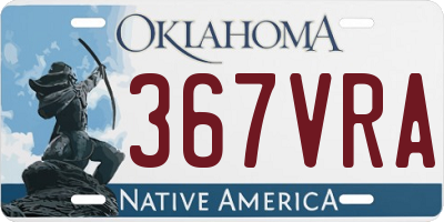 OK license plate 367VRA