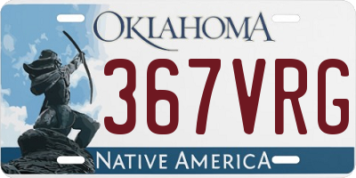 OK license plate 367VRG