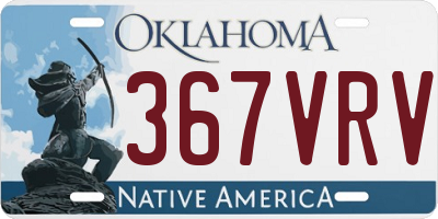 OK license plate 367VRV