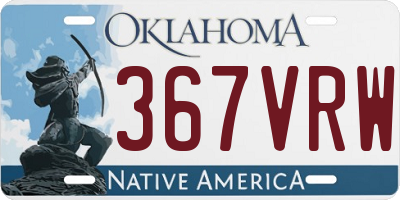 OK license plate 367VRW
