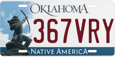 OK license plate 367VRY