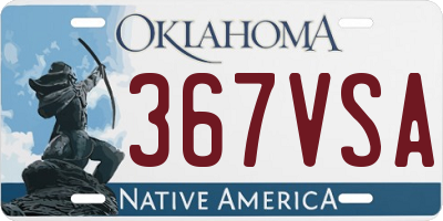 OK license plate 367VSA