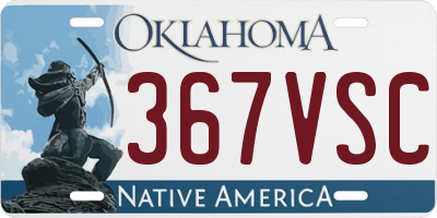 OK license plate 367VSC