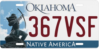 OK license plate 367VSF
