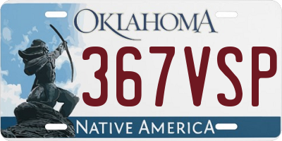 OK license plate 367VSP