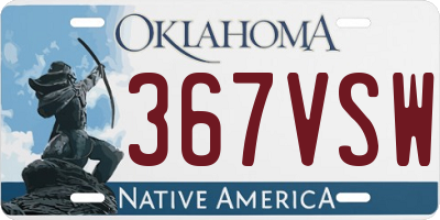 OK license plate 367VSW
