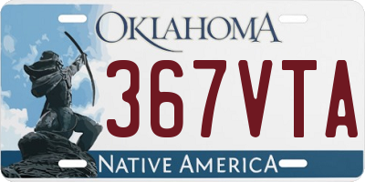 OK license plate 367VTA