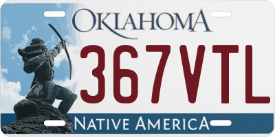 OK license plate 367VTL