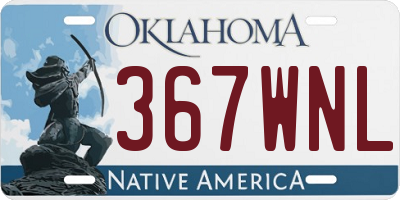 OK license plate 367WNL