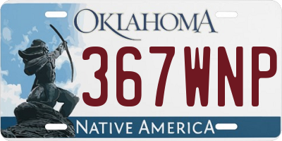 OK license plate 367WNP
