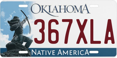 OK license plate 367XLA