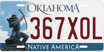 OK license plate 367XOL