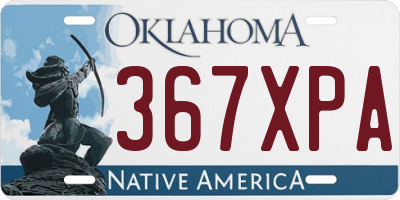 OK license plate 367XPA
