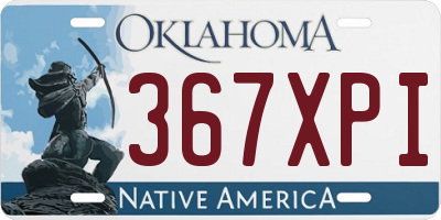 OK license plate 367XPI