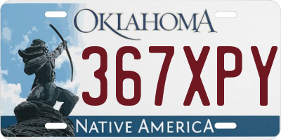 OK license plate 367XPY