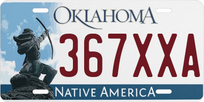 OK license plate 367XXA