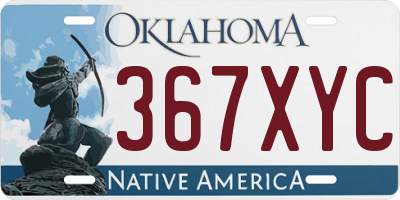 OK license plate 367XYC