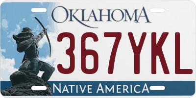OK license plate 367YKL