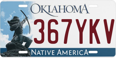 OK license plate 367YKV