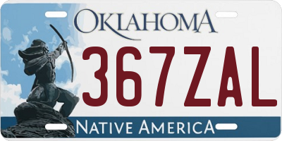 OK license plate 367ZAL