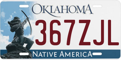 OK license plate 367ZJL