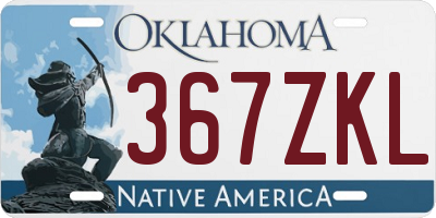 OK license plate 367ZKL