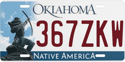 OK license plate 367ZKW
