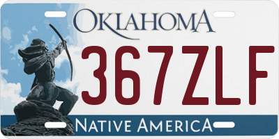 OK license plate 367ZLF