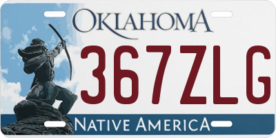 OK license plate 367ZLG