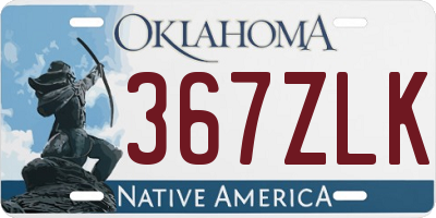 OK license plate 367ZLK