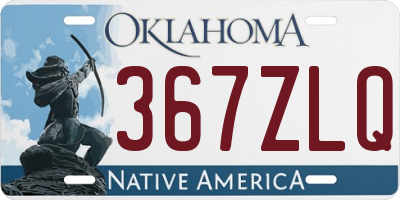 OK license plate 367ZLQ
