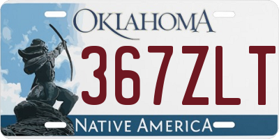 OK license plate 367ZLT