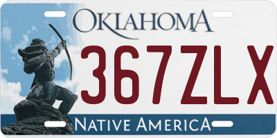 OK license plate 367ZLX